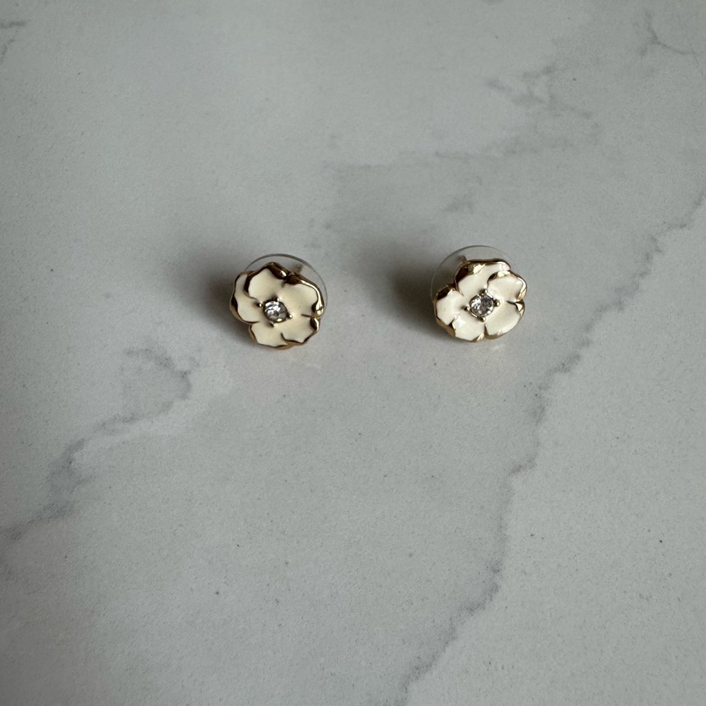 Kate Spade white Floral Stud Earrings
